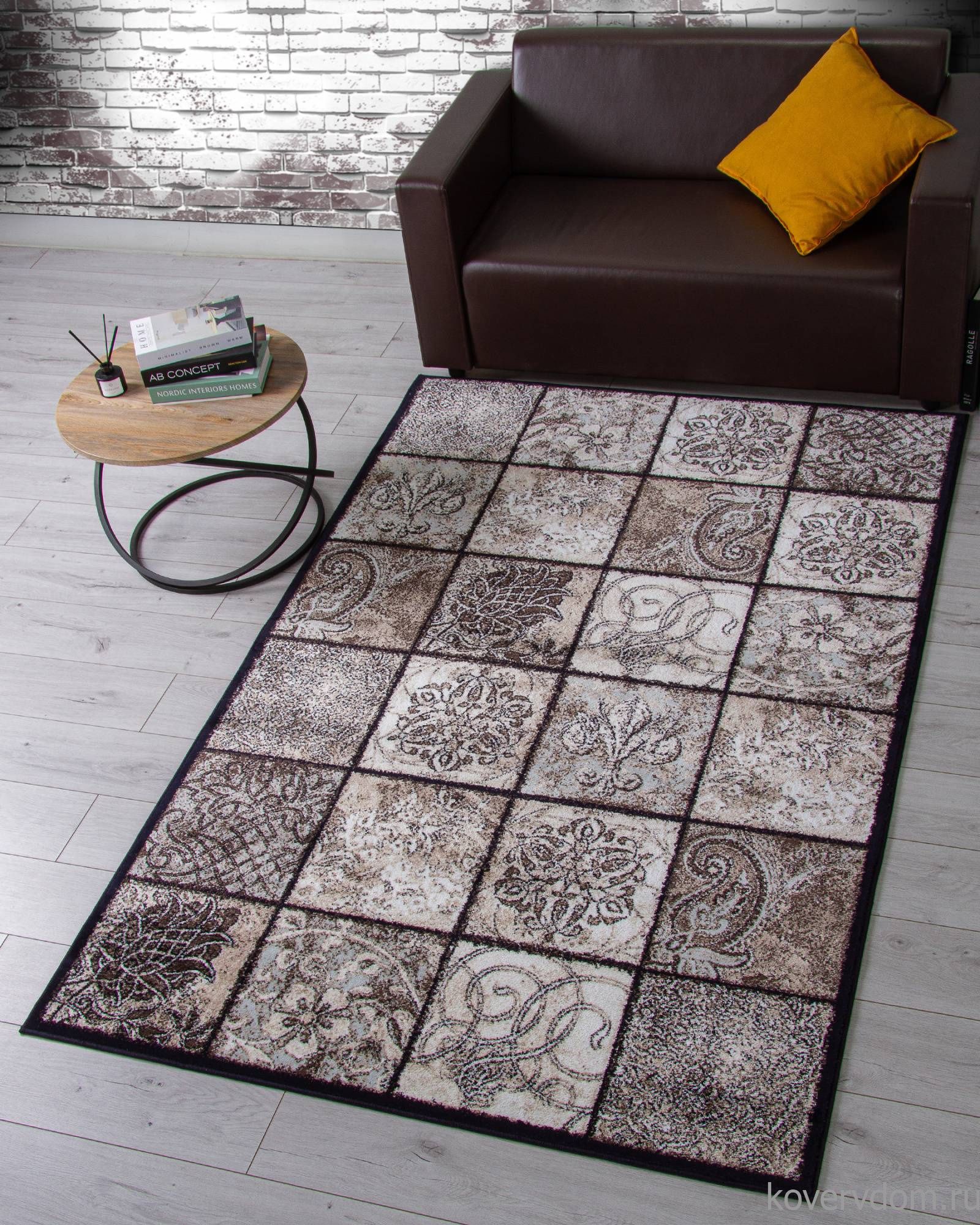 Ковер VALENCIA ДЕЛЮКС D328 BROWN / КОРИЧНЕВЫЙ