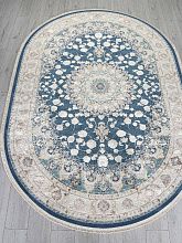 Овальный ковер ZARINA A050B D.BLUE SHIRINK / CREAM Овал