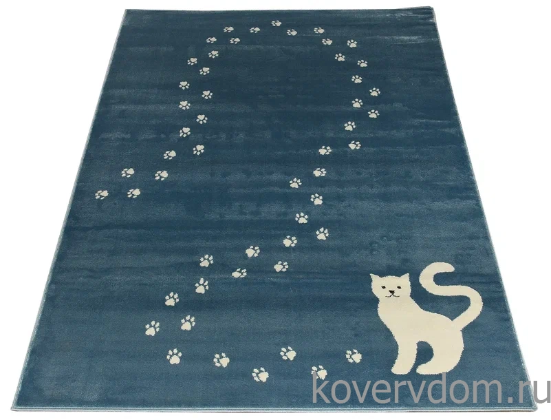 Ковер с котиком SOFT Kotek azure
