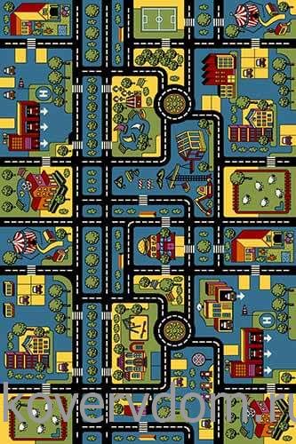 Детский ковер Городок с дорогами Кристэл С024 blue