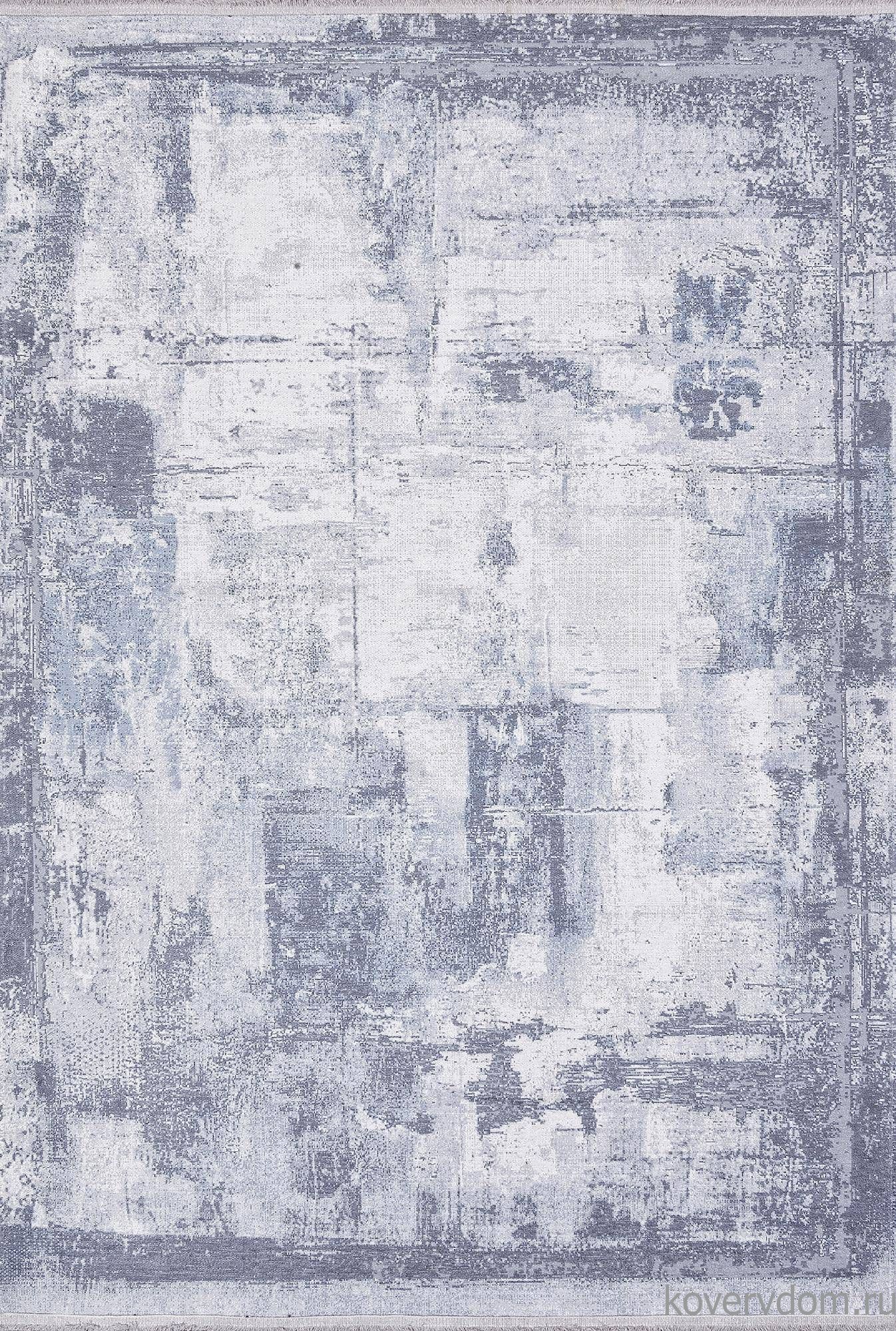 Ковер из полиэстера ЛОТУС AB074A СЕРЫЙ / СИНИЙ