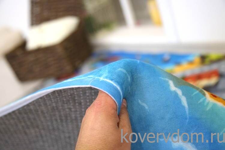 Детский развивающий 3D ковер с дорогами Сказочный Городок у моря 86031